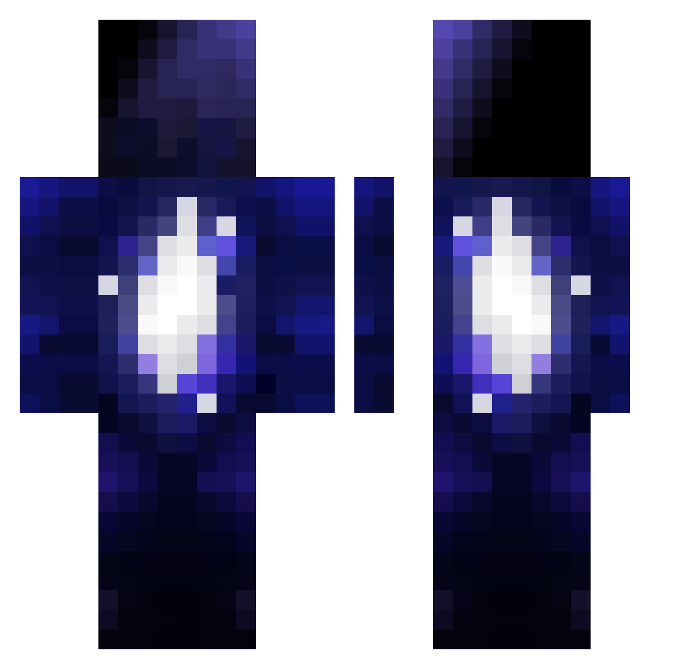 Ezker45 Minecraft skin, front and back view