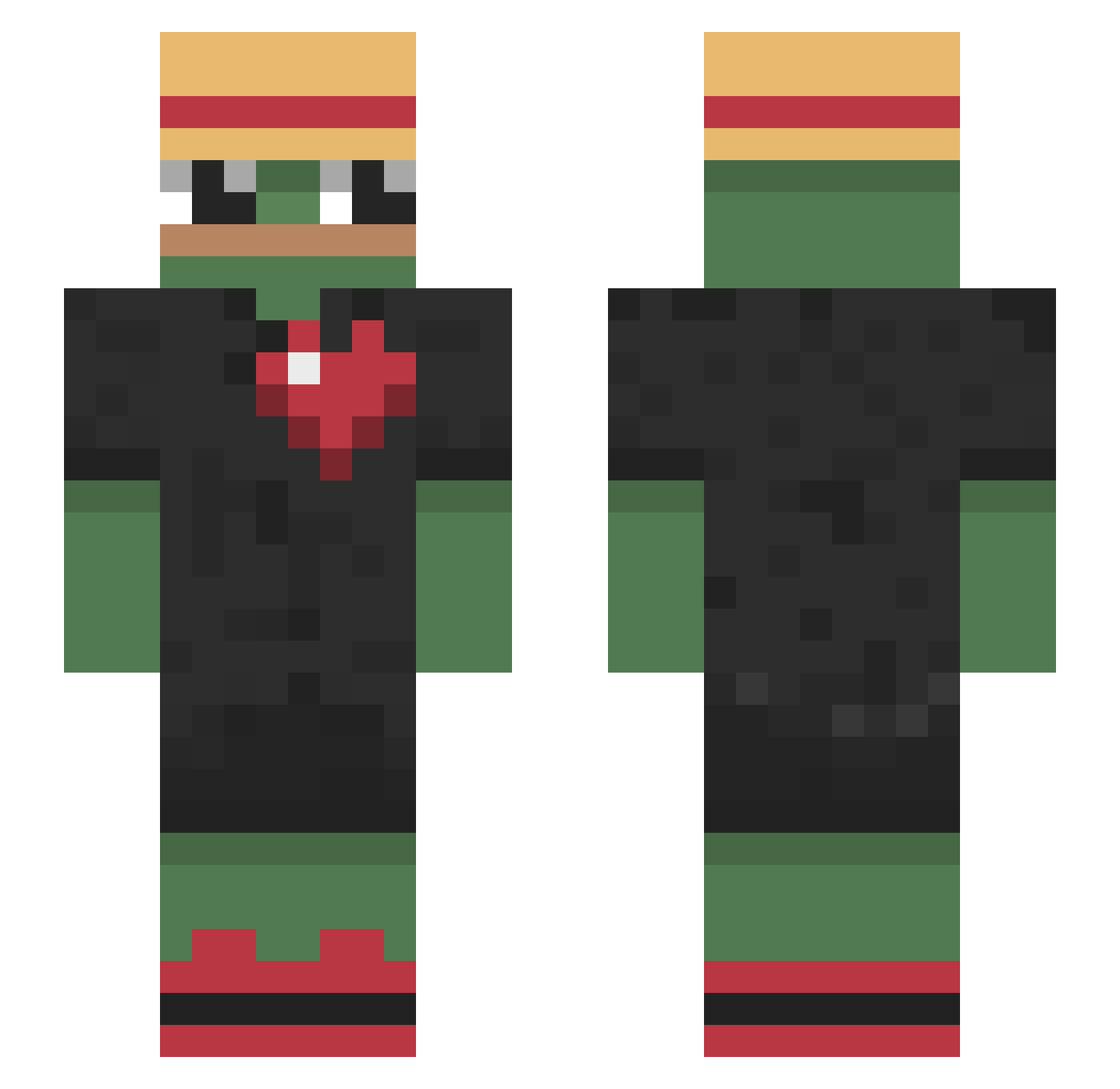 Tayberri Minecraft skin, front and back view