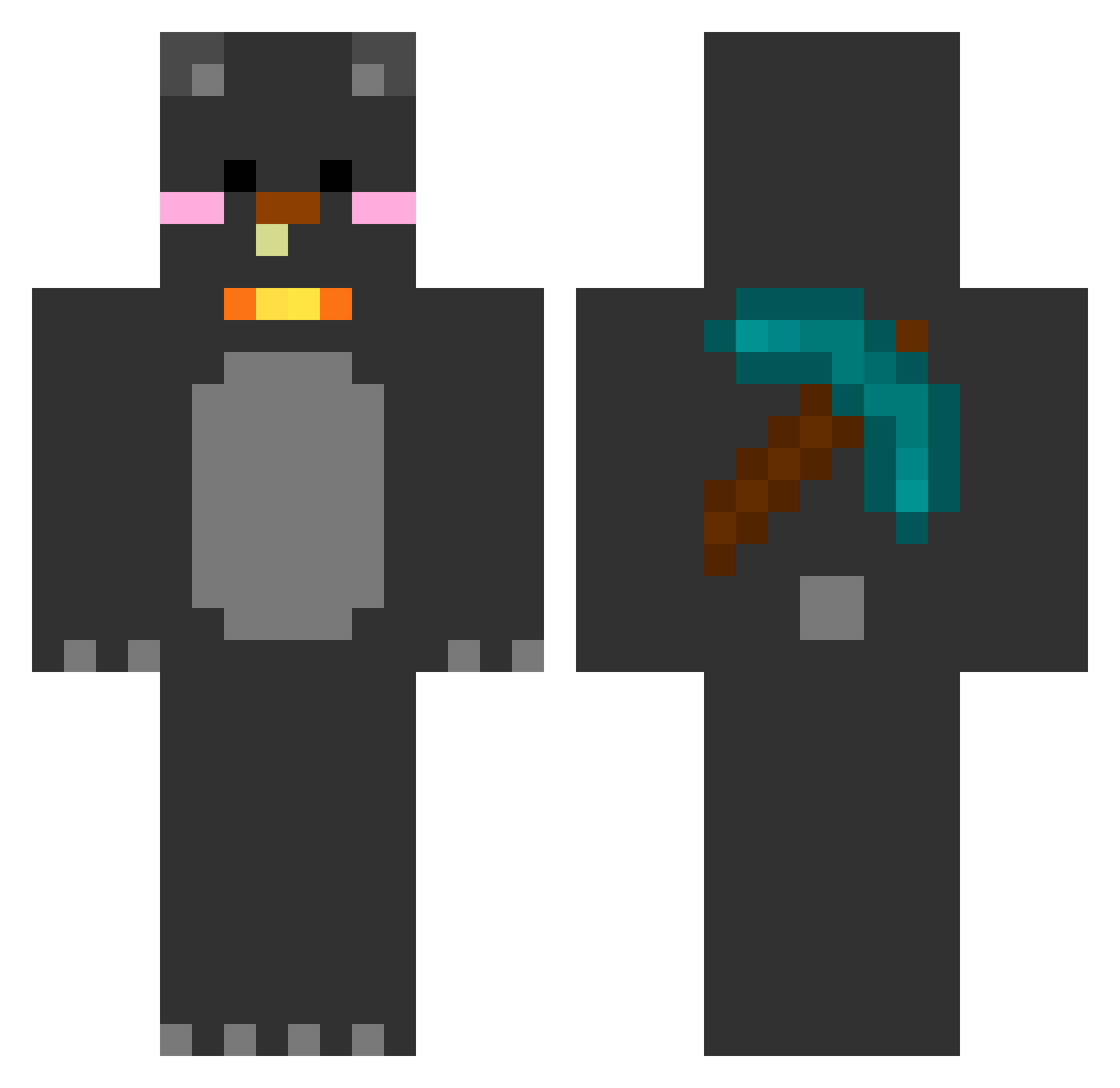 D0GU123 Minecraft skin, front and back view