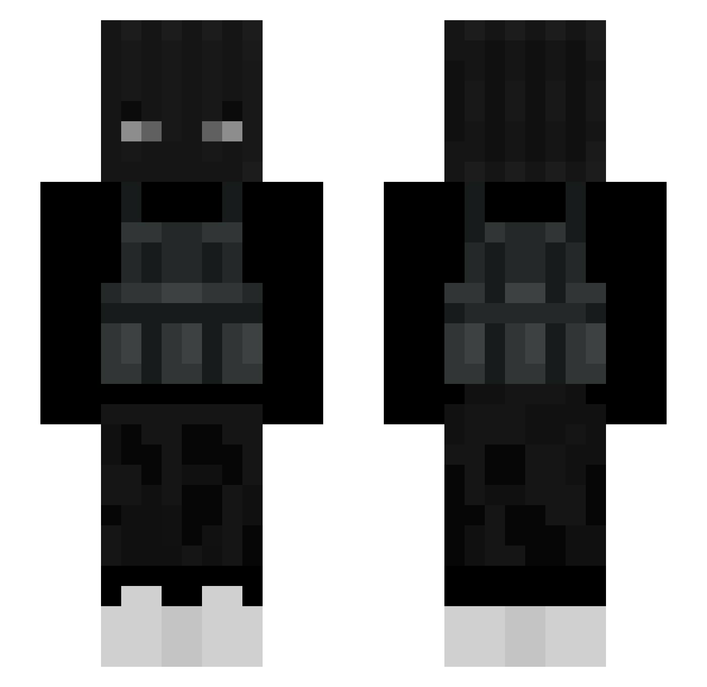 fyxt Minecraft skin, front and back view