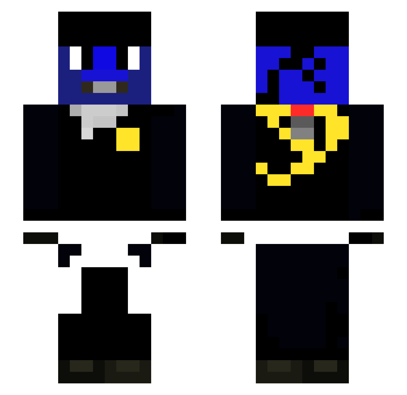 Sil3ntd0n3y Minecraft skin, front and back view