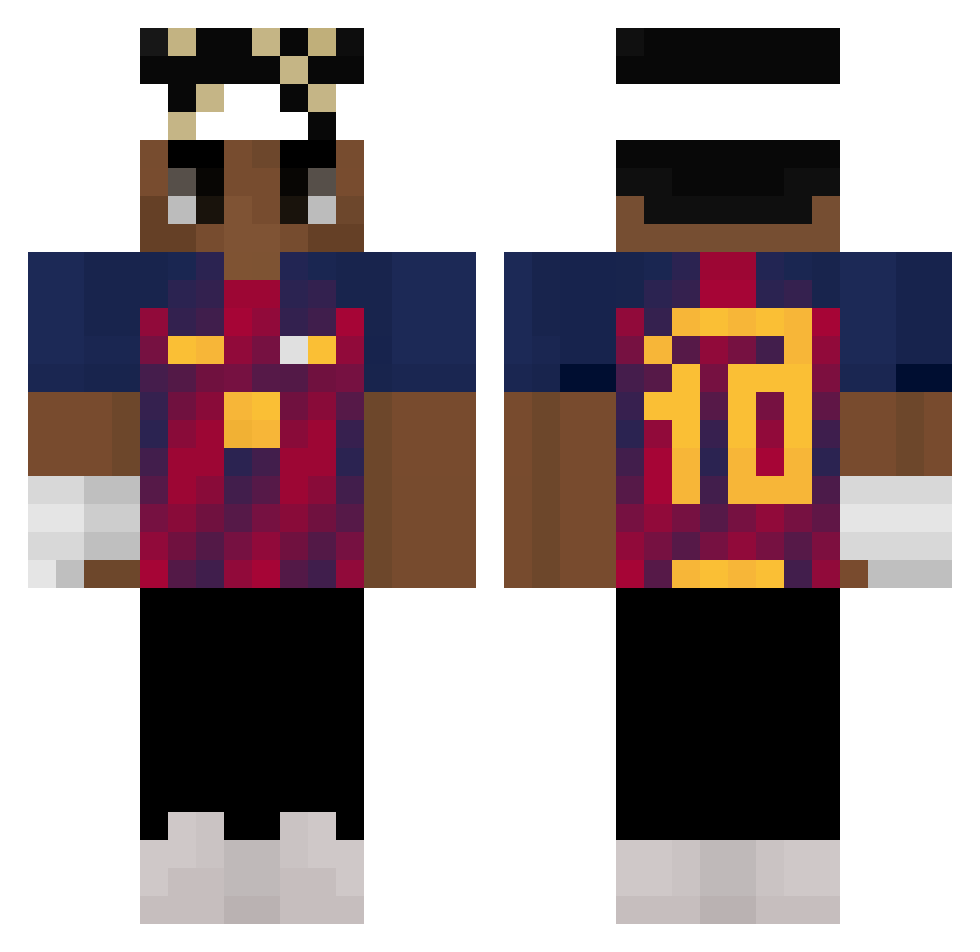 MonxCraft Minecraft skin, front and back view