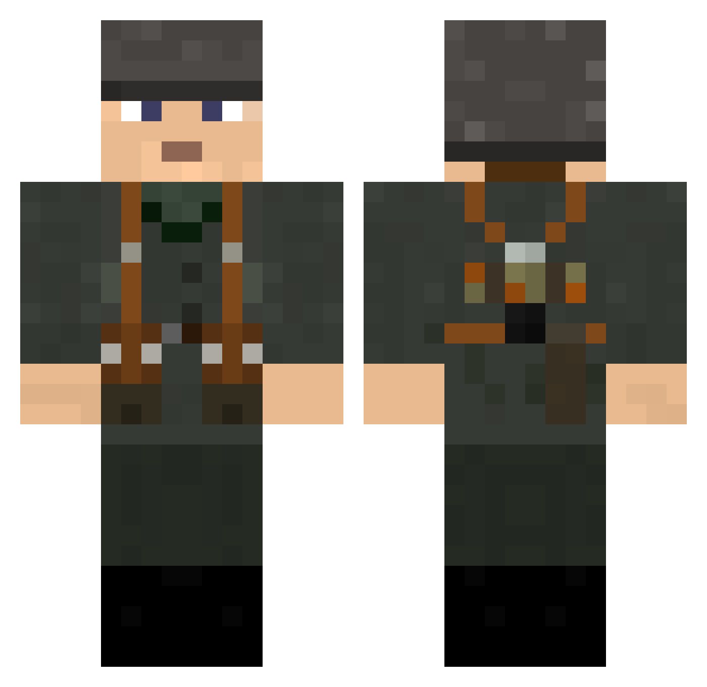 Basti0504 Minecraft skin, front and back view
