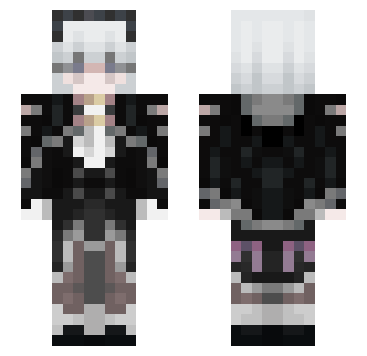 an1kusu Minecraft skin, front and back view