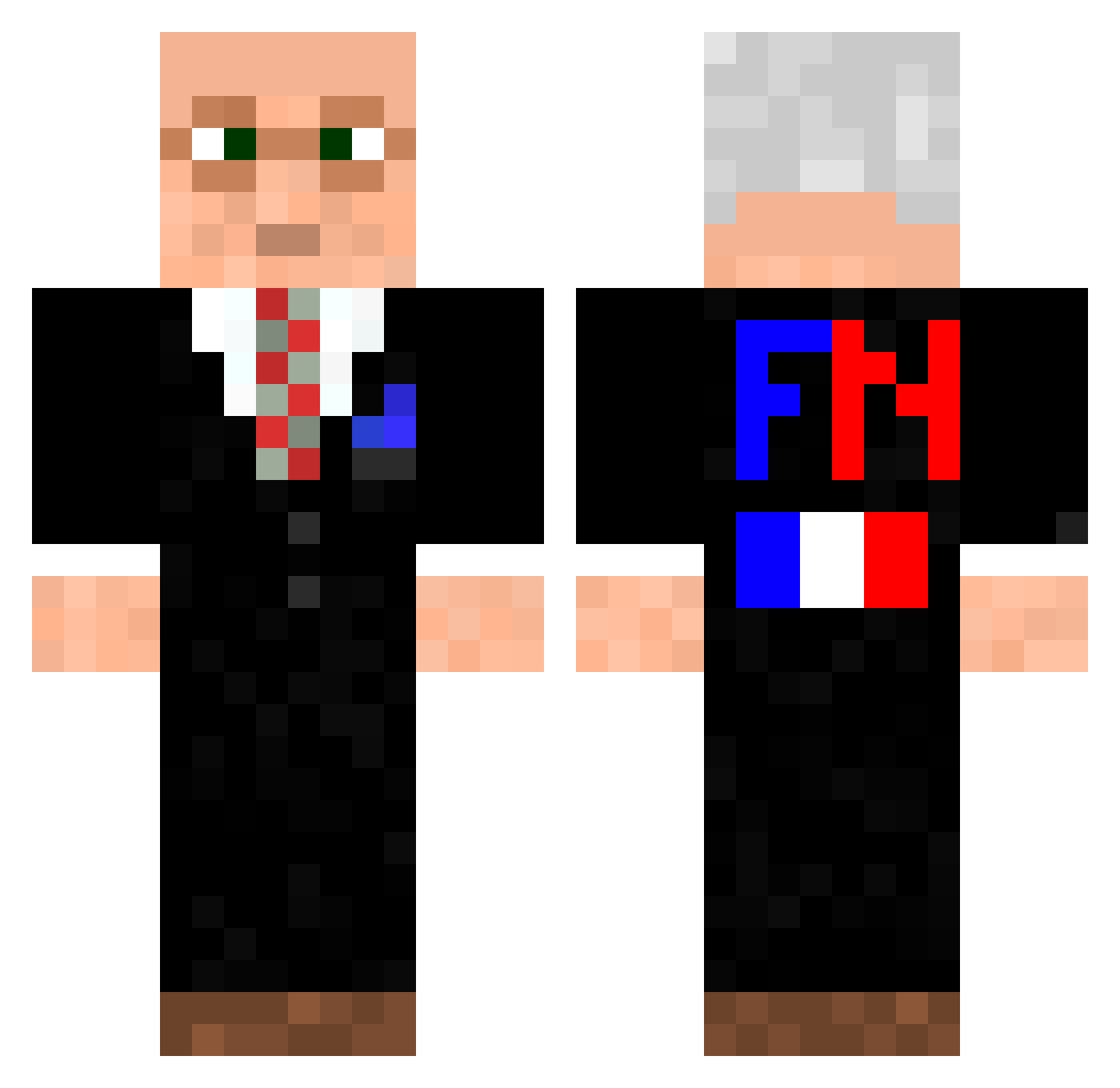 AK47974 Minecraft skin, front and back view
