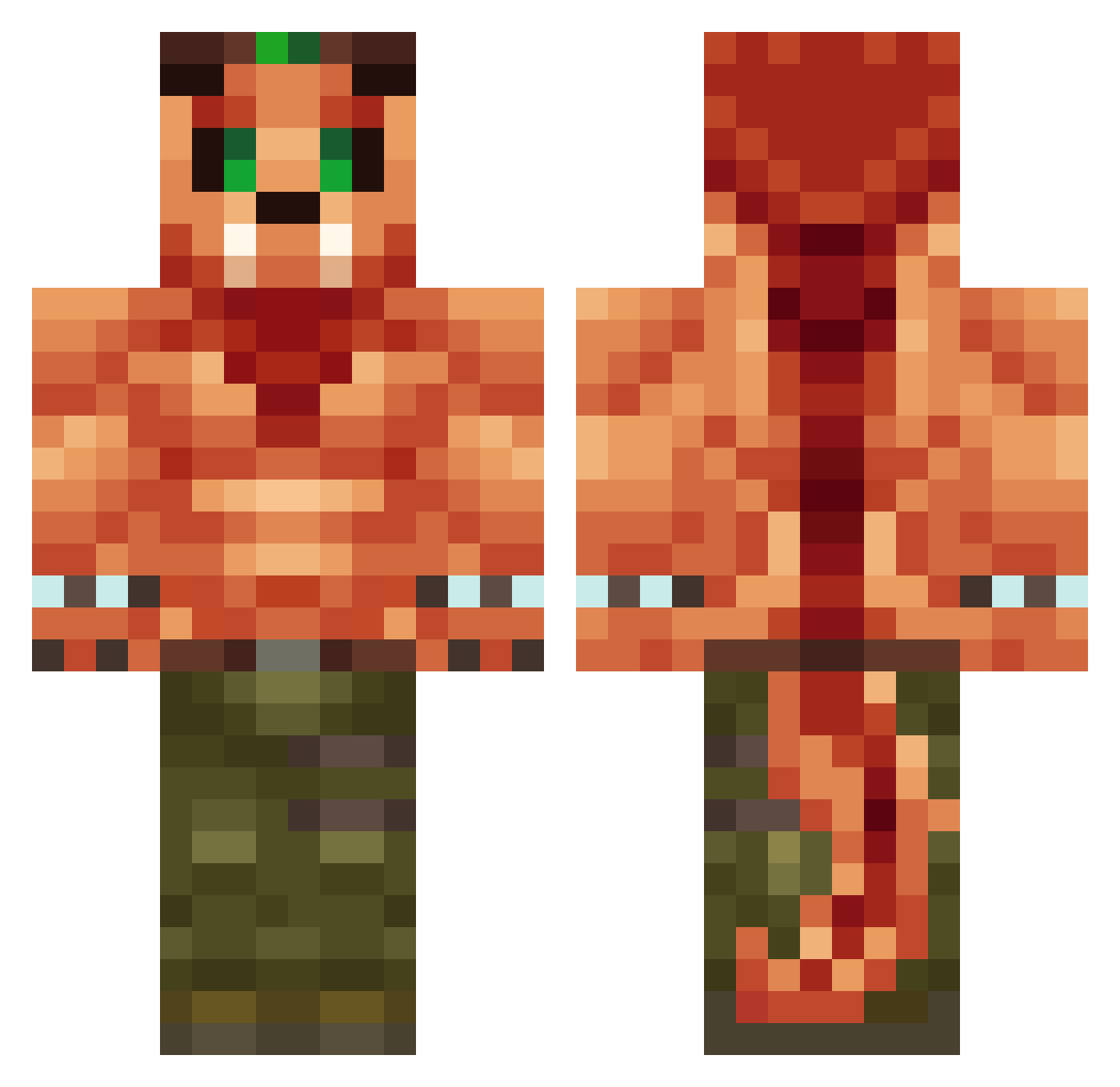 Dexter337 Minecraft skin, front and back view