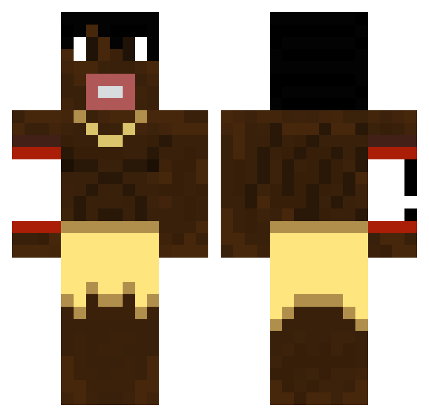 pumpendump69 Minecraft skin, front and back view