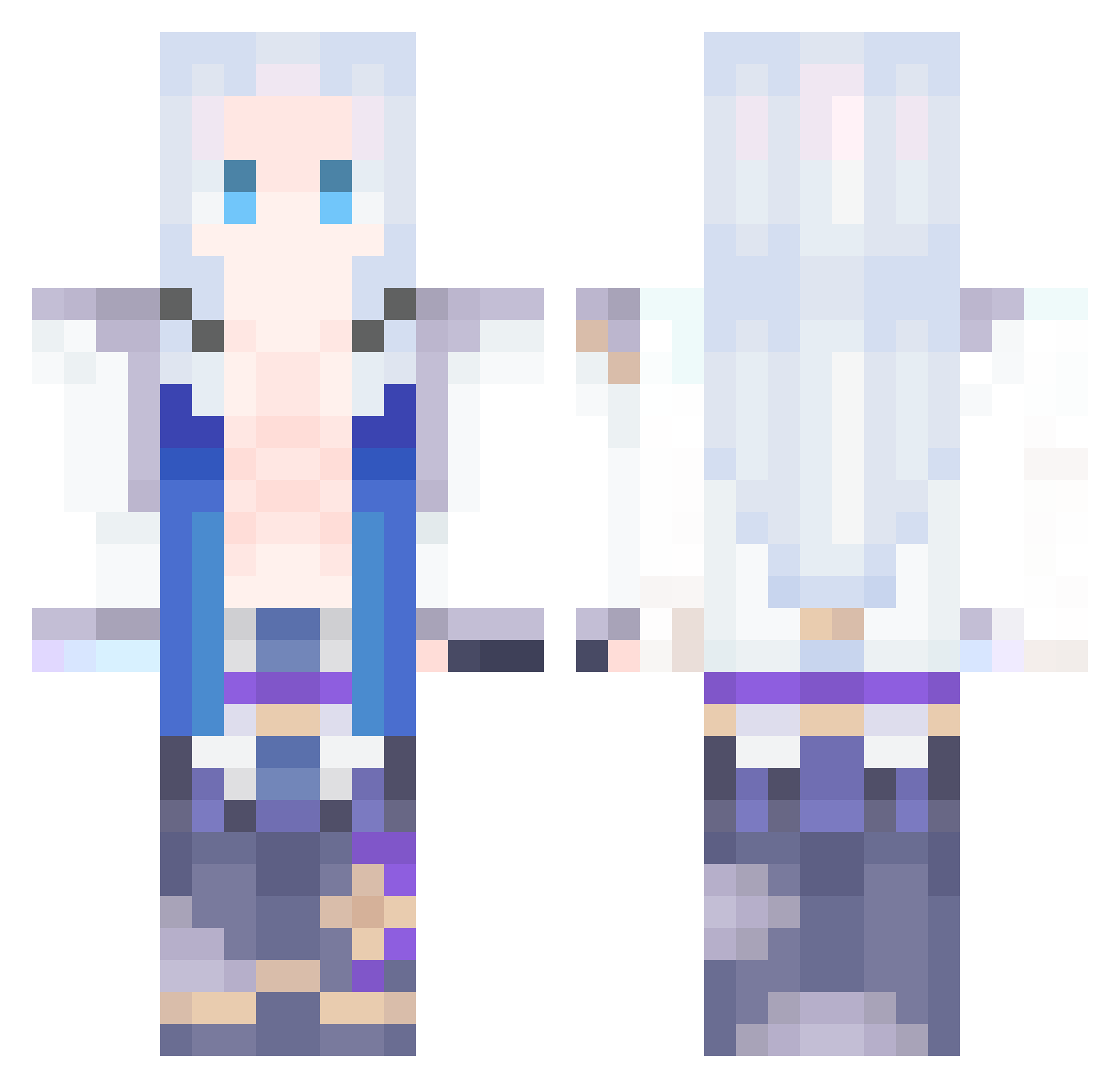 Yvik0 Minecraft skin, front and back view