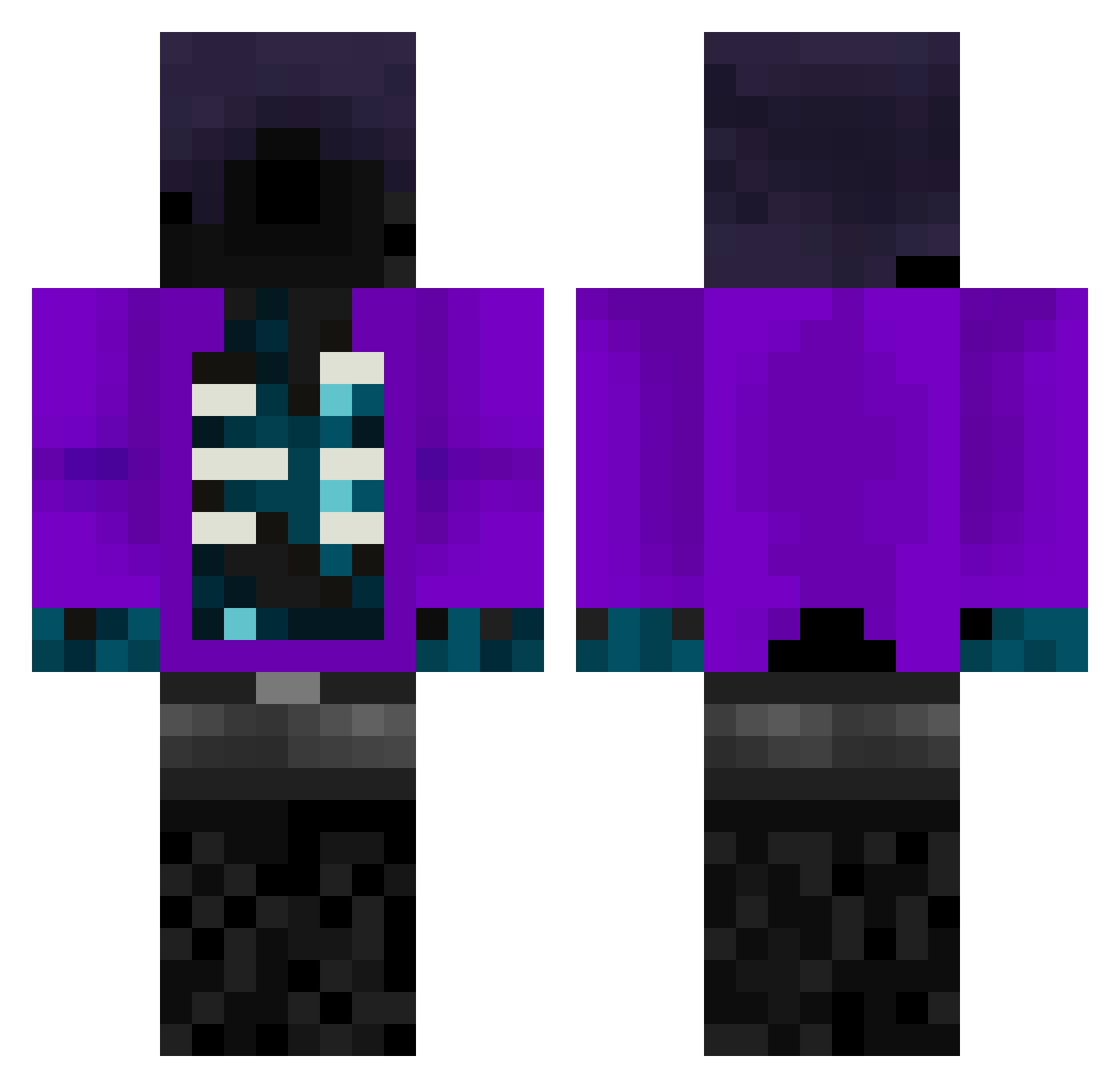 milkleftthegame Minecraft skin, front and back view
