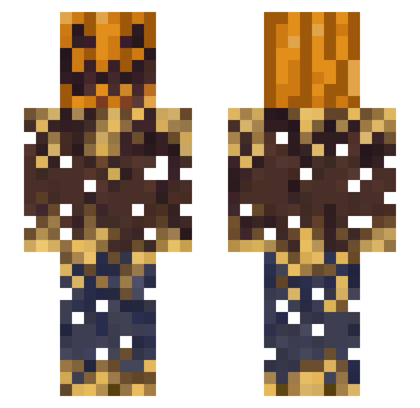 TLntpo Minecraft skin, front and back view