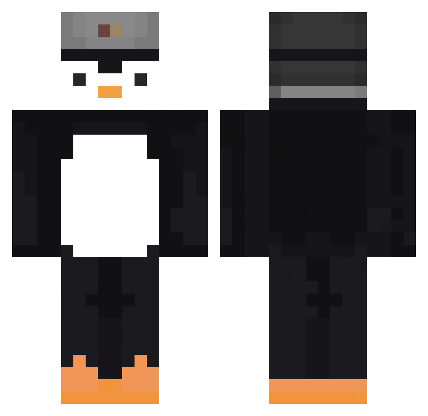 JEMBlock Minecraft skin, front and back view