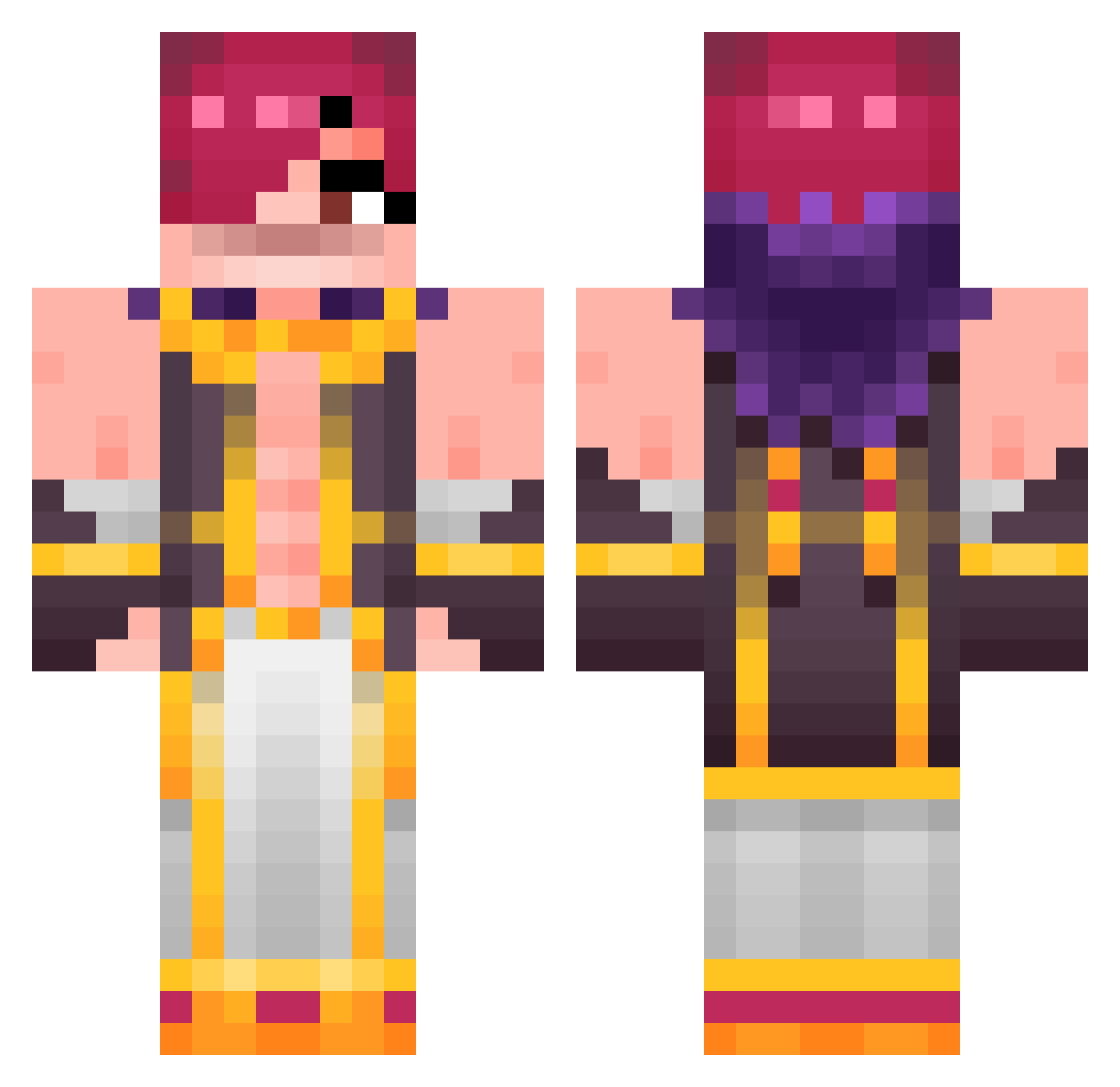 wlzns Minecraft skin, front and back view