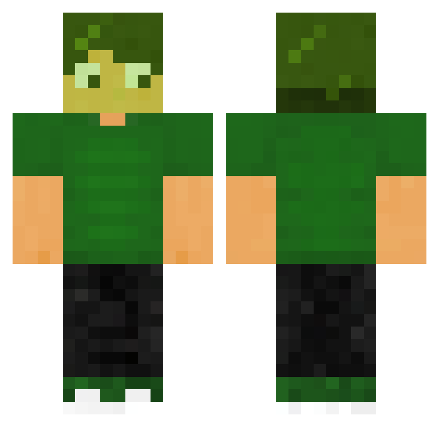 RealosAnimates Minecraft skin, front and back view