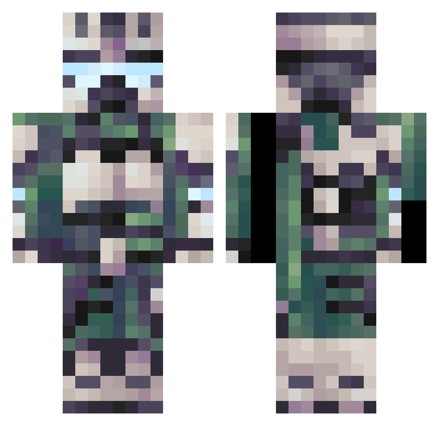 TheYorkshireDuck Minecraft skin, front and back view