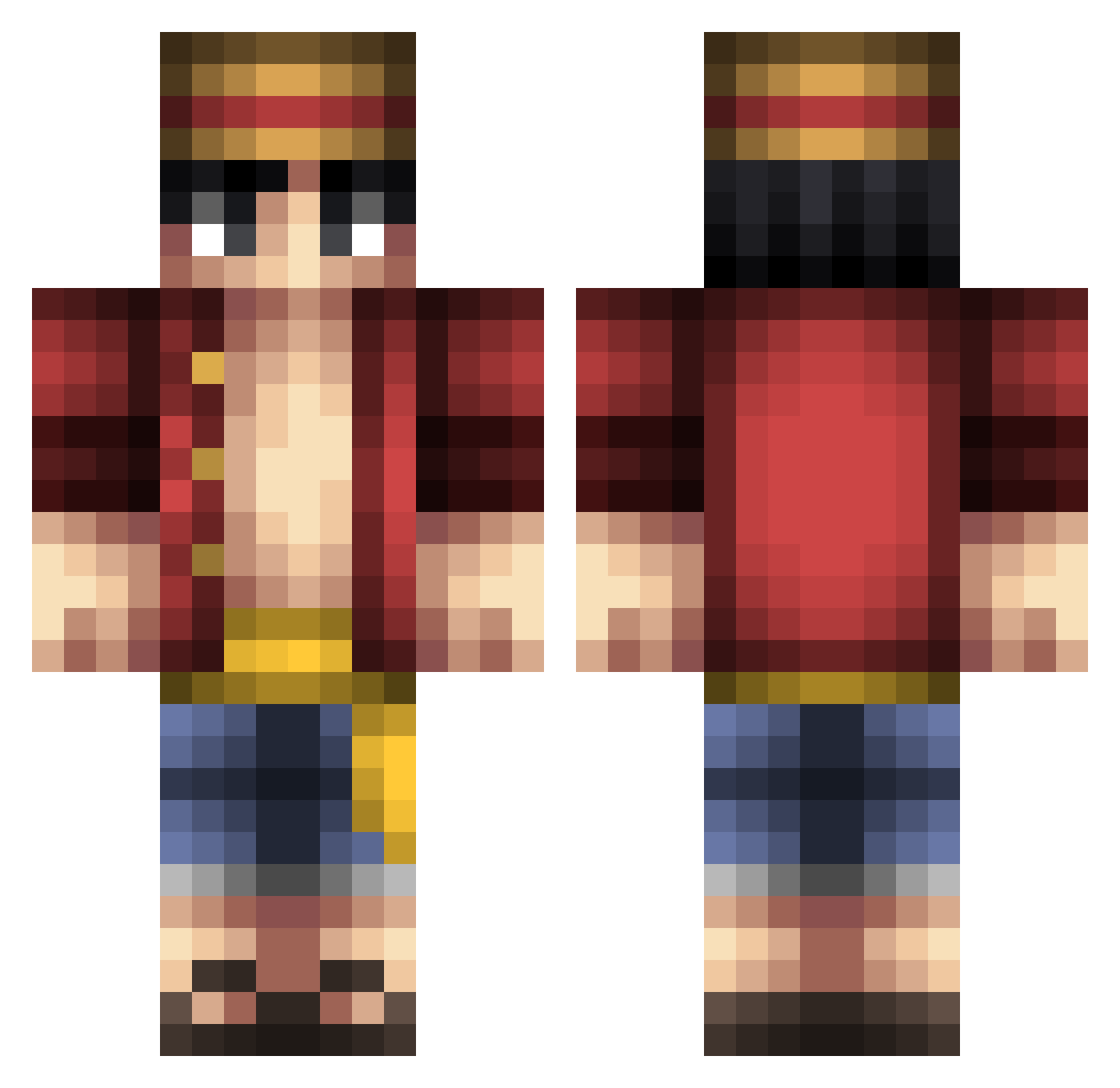 Zirlove Minecraft skin, front and back view