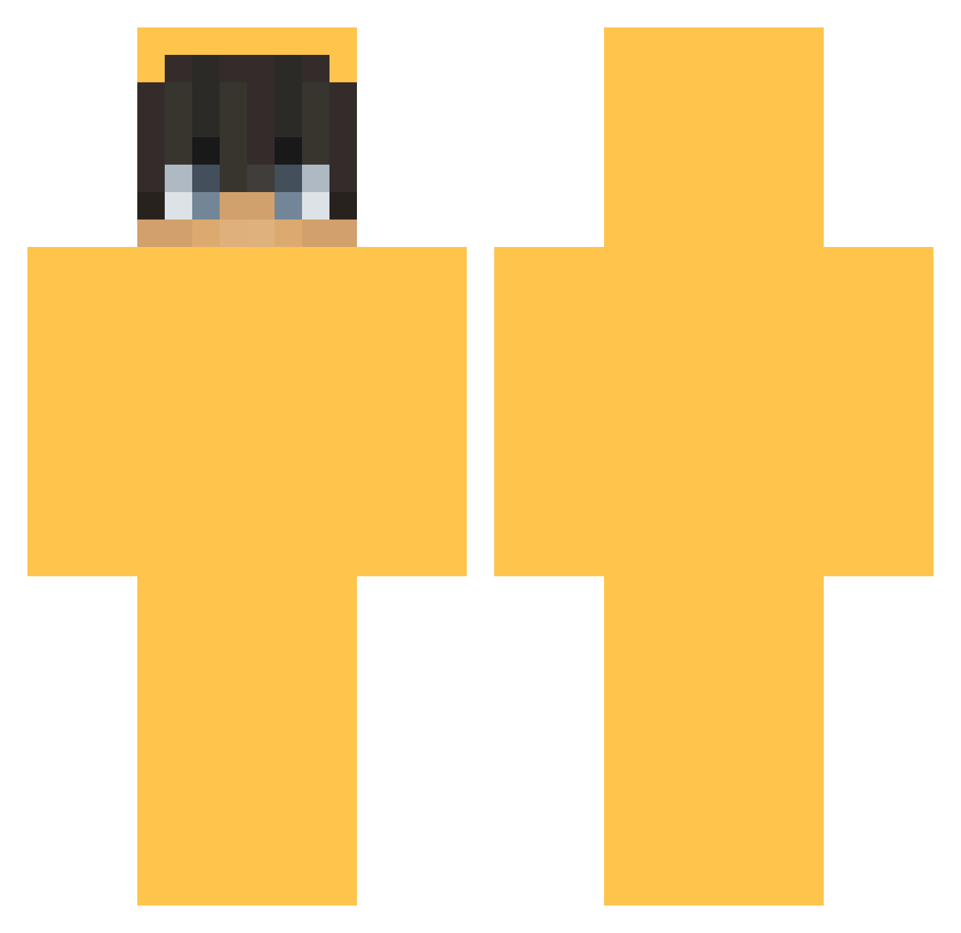 Suhaii Minecraft skin, front and back view