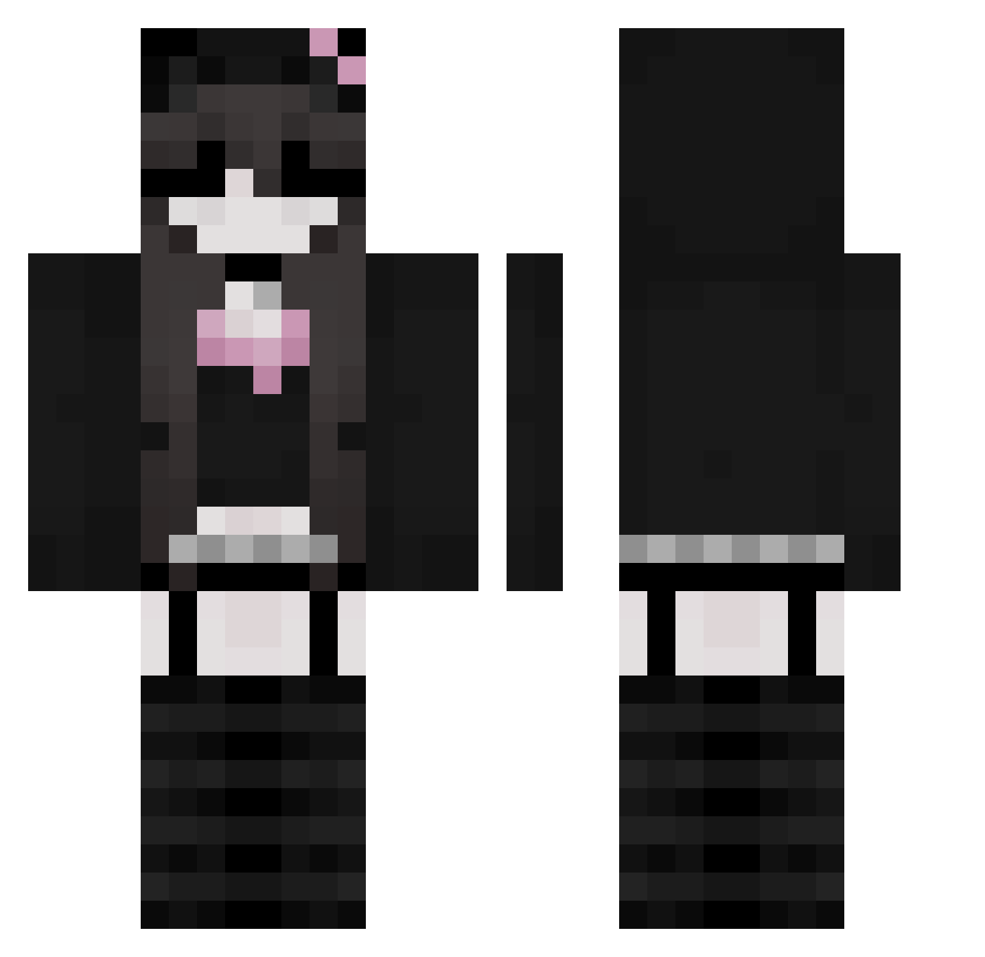 raekuu Minecraft skin, front and back view