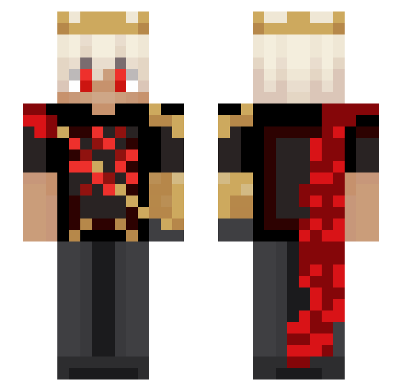 Frozypop Minecraft skin, front and back view