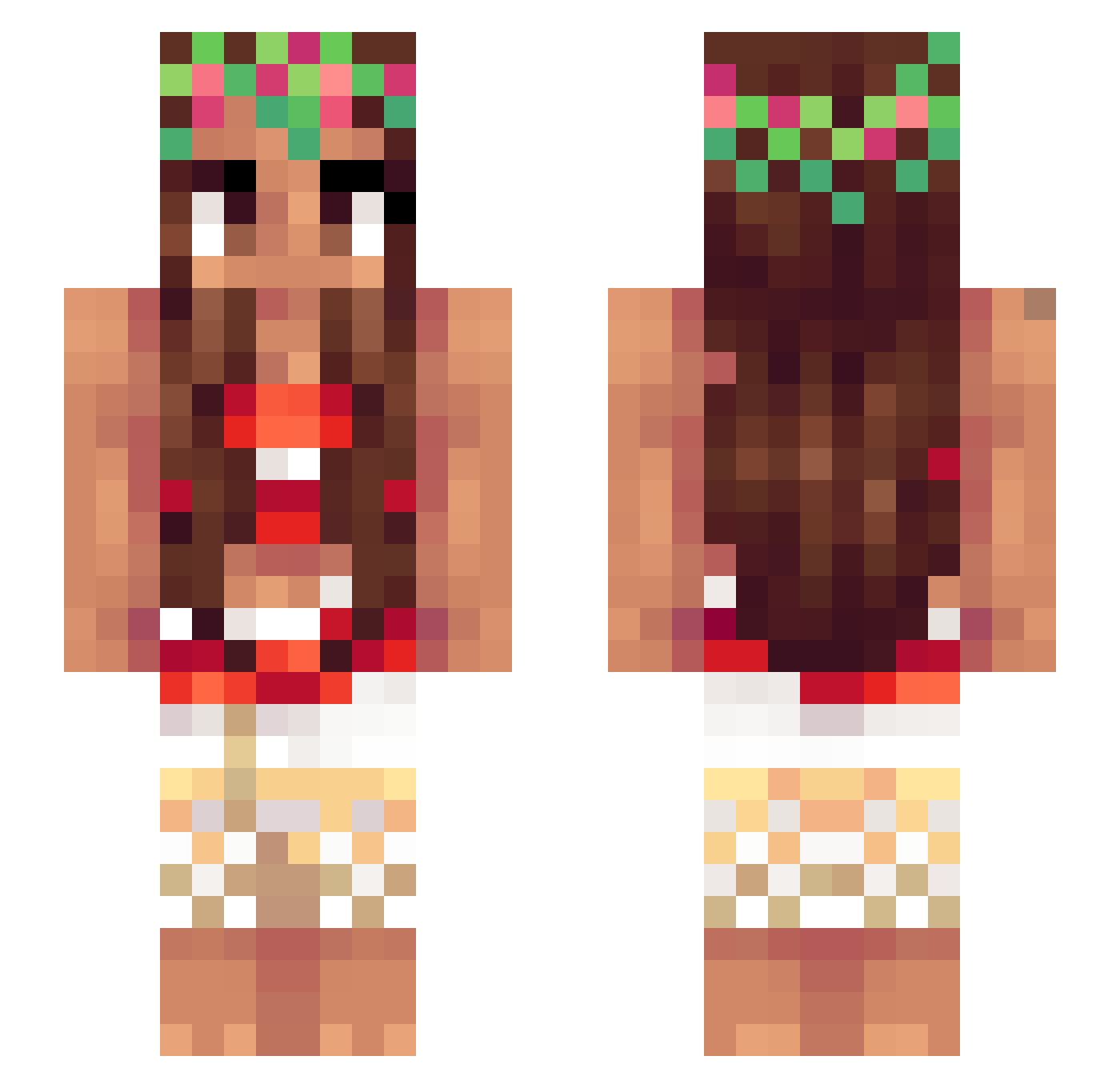 Nanda_Panda_y2k Minecraft skin, front and back view