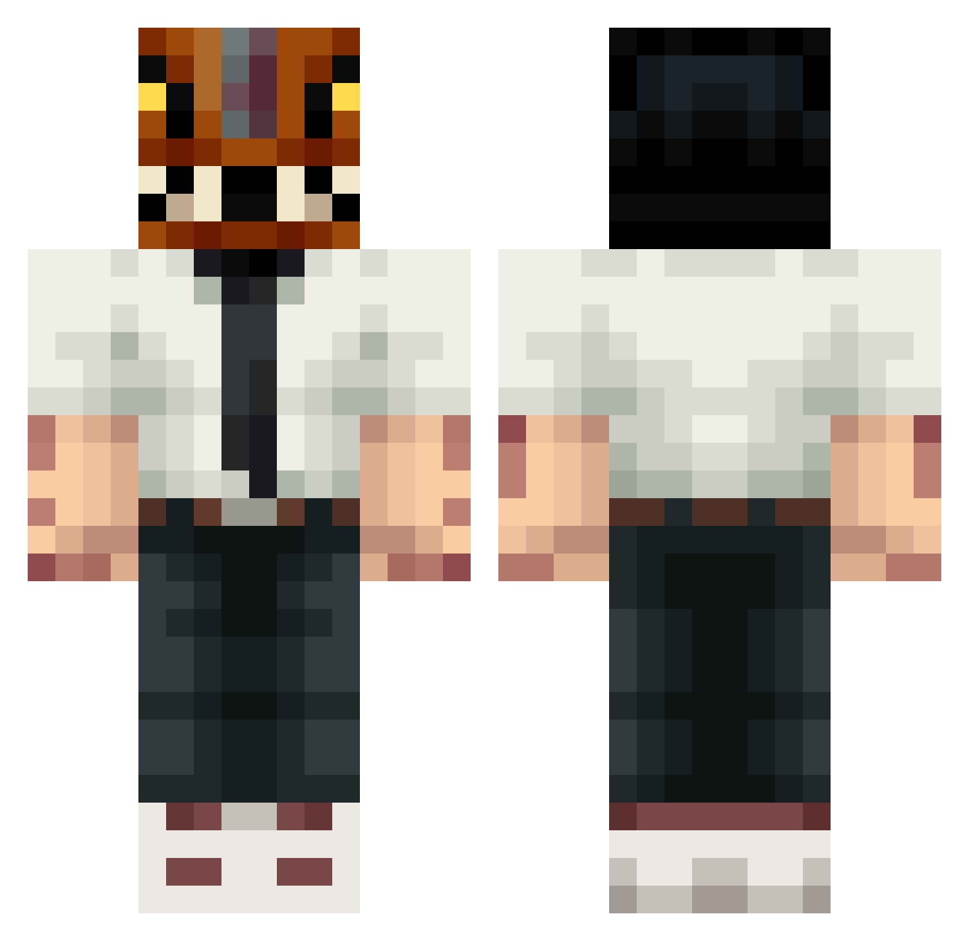 Polillo004 Minecraft skin, front and back view