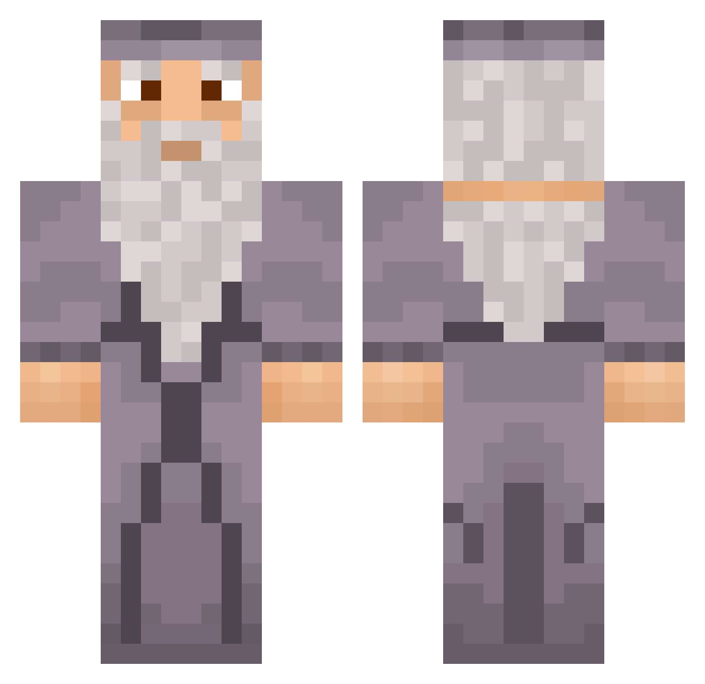 FeanorM Minecraft skin, front and back view