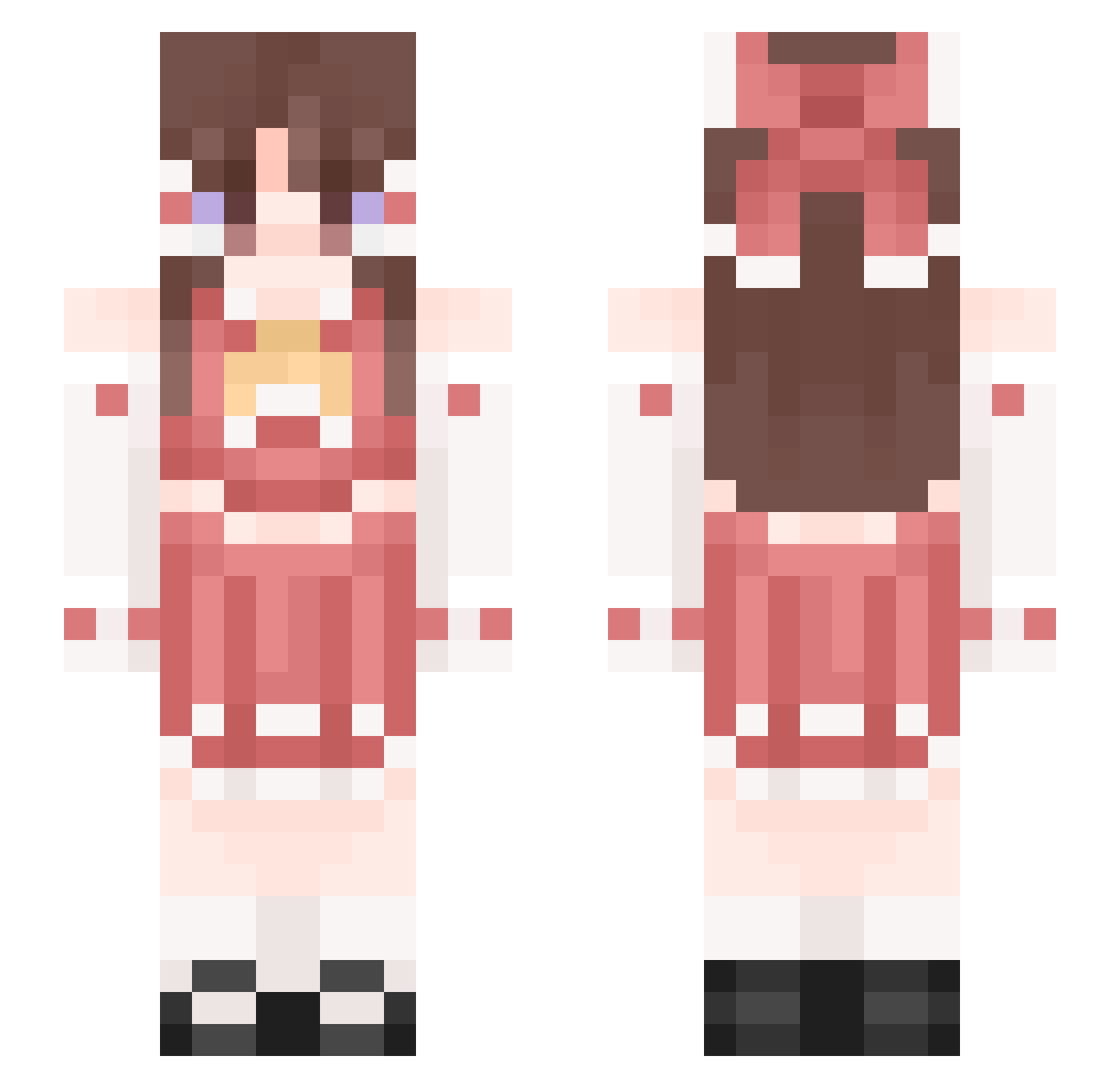 flavok Minecraft skin, front and back view