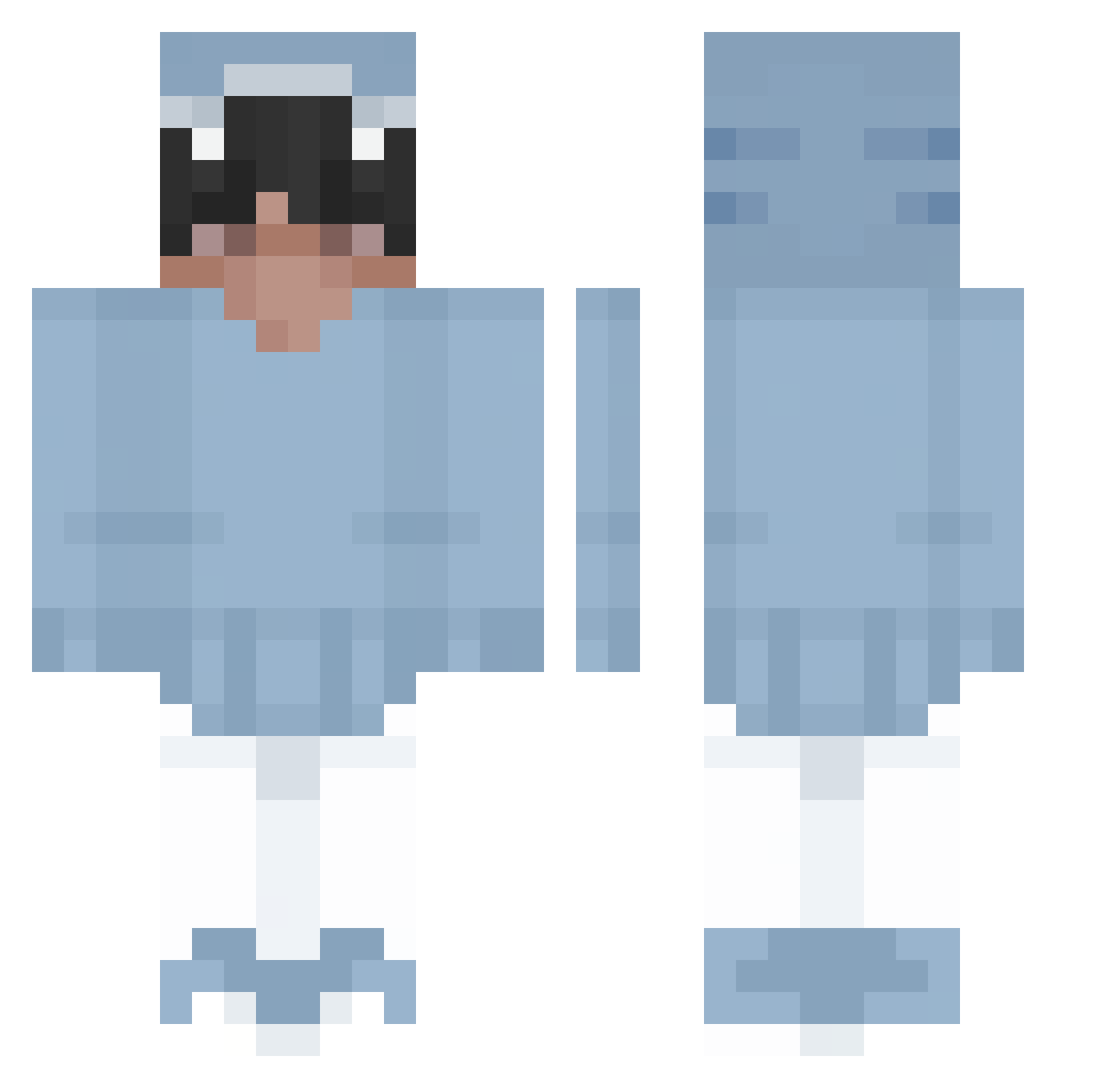 AsherTheDev Minecraft skin, front and back view