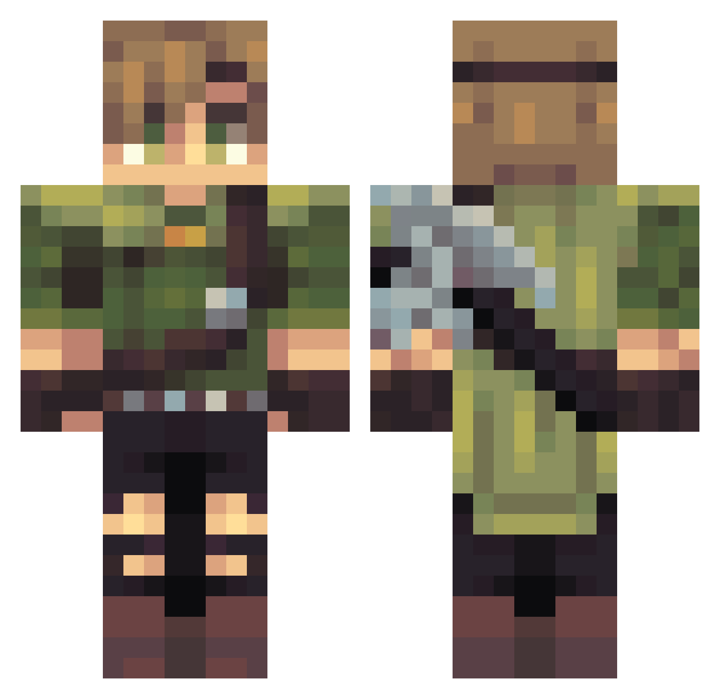 ZenuwSlopend Minecraft skin, front and back view