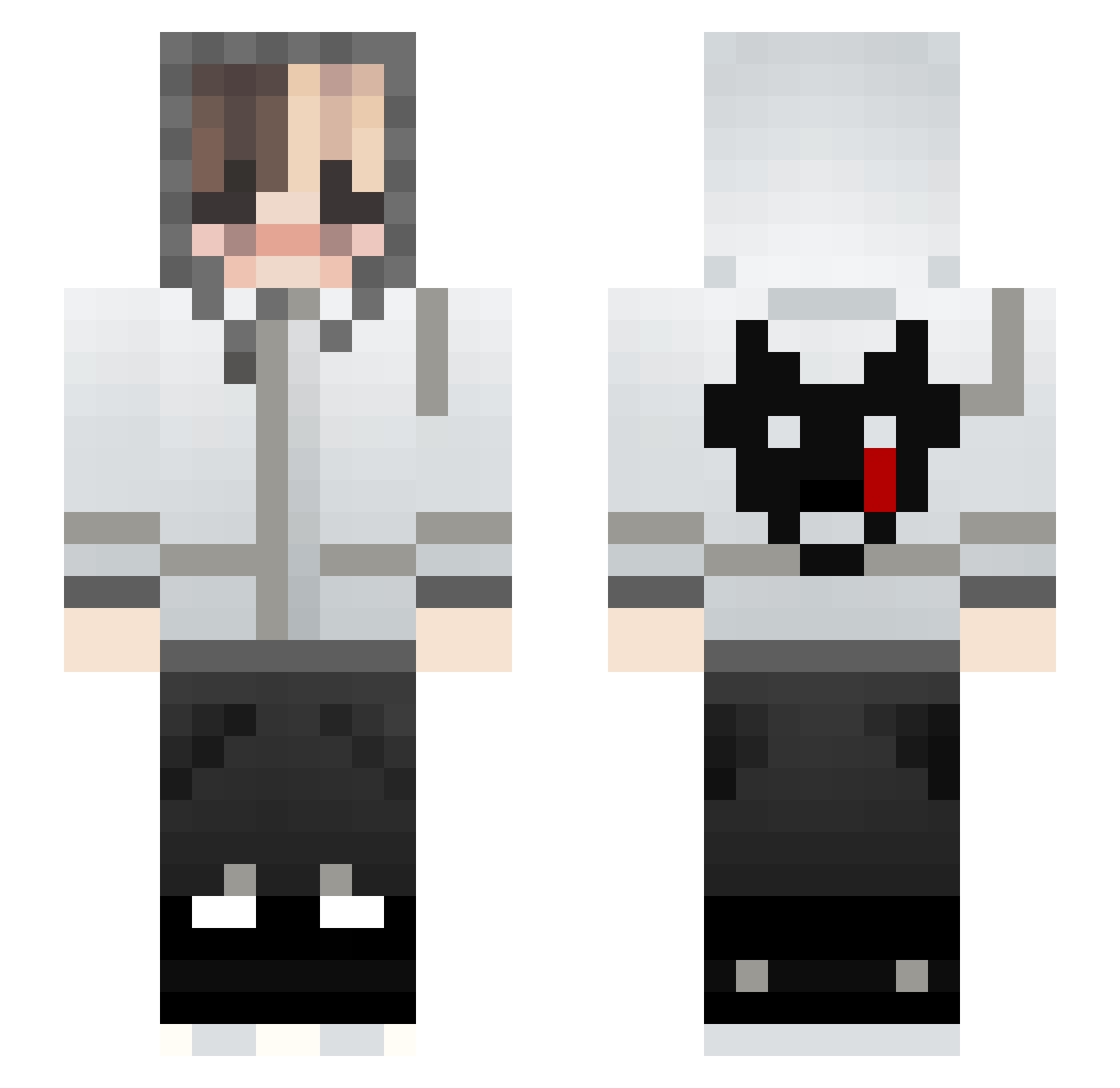 RealKinqBlox Minecraft skin, front and back view