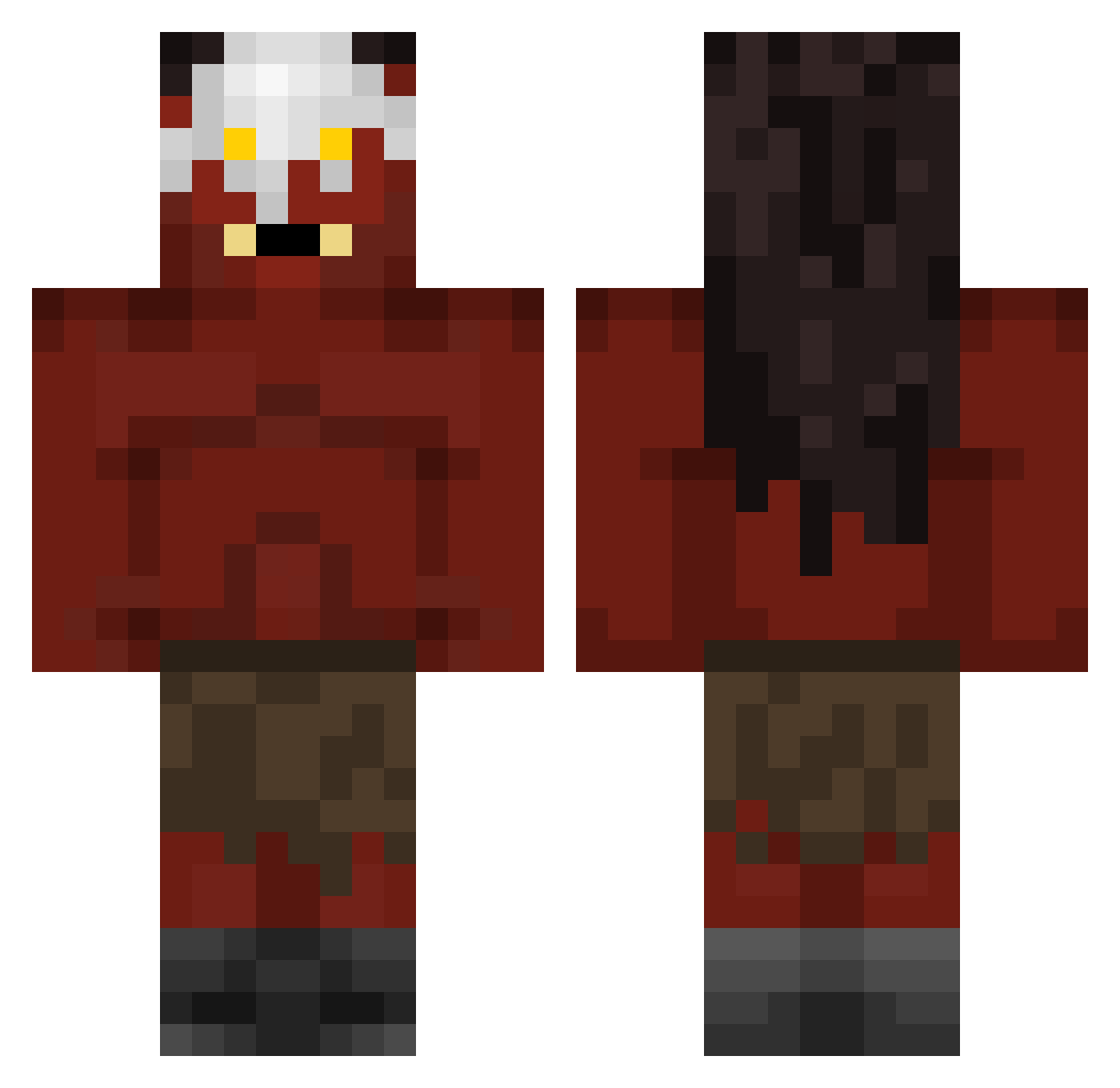 Balkangr Minecraft skin, front and back view