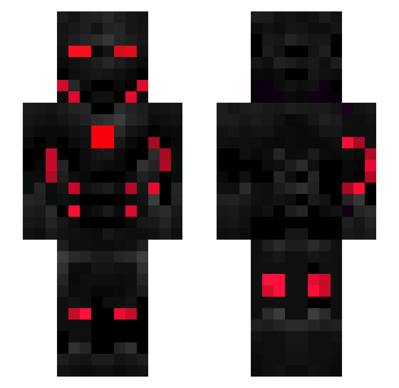 xenontechs Minecraft skin, front and back view