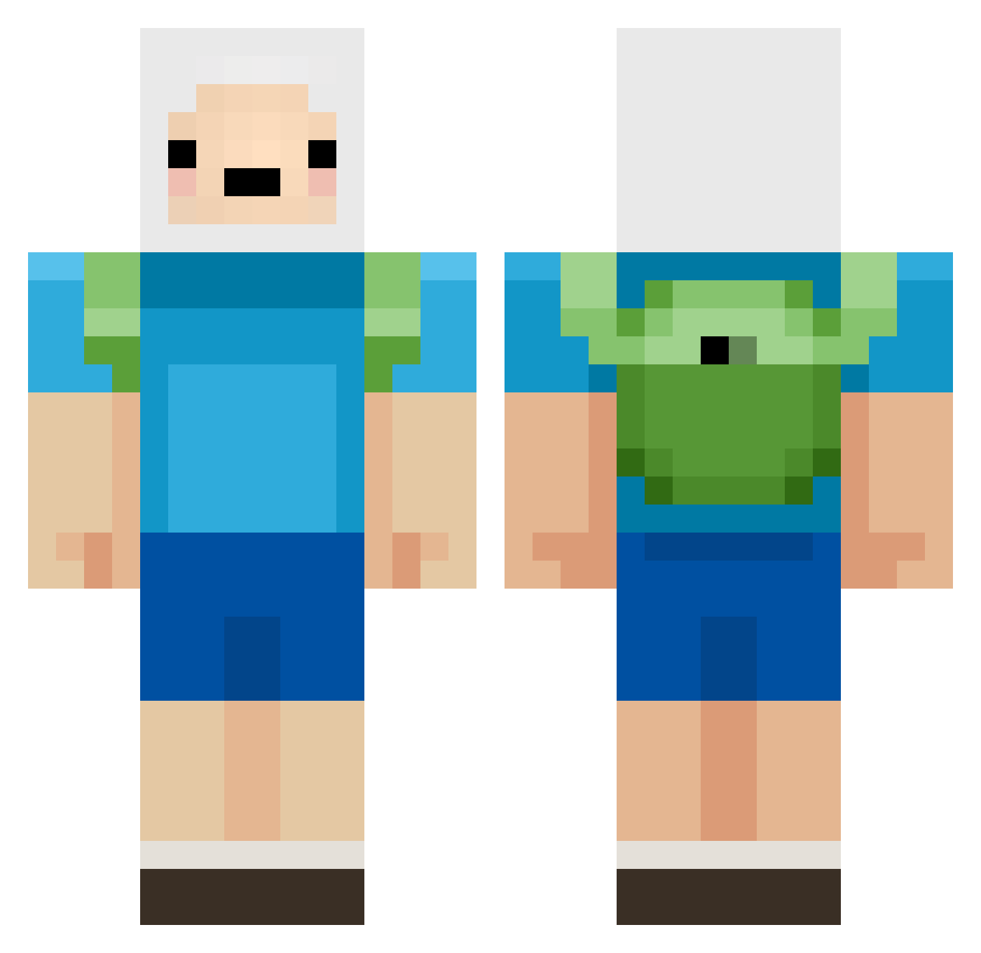 Saloite Minecraft skin, front and back view