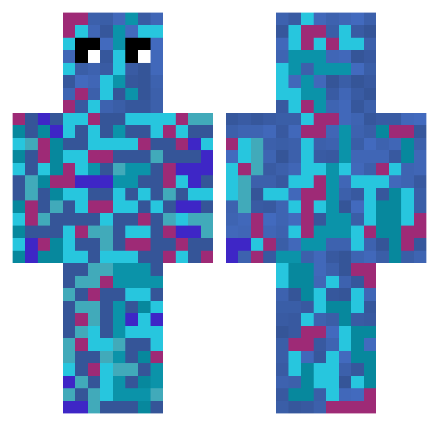SammySpits Minecraft skin, front and back view