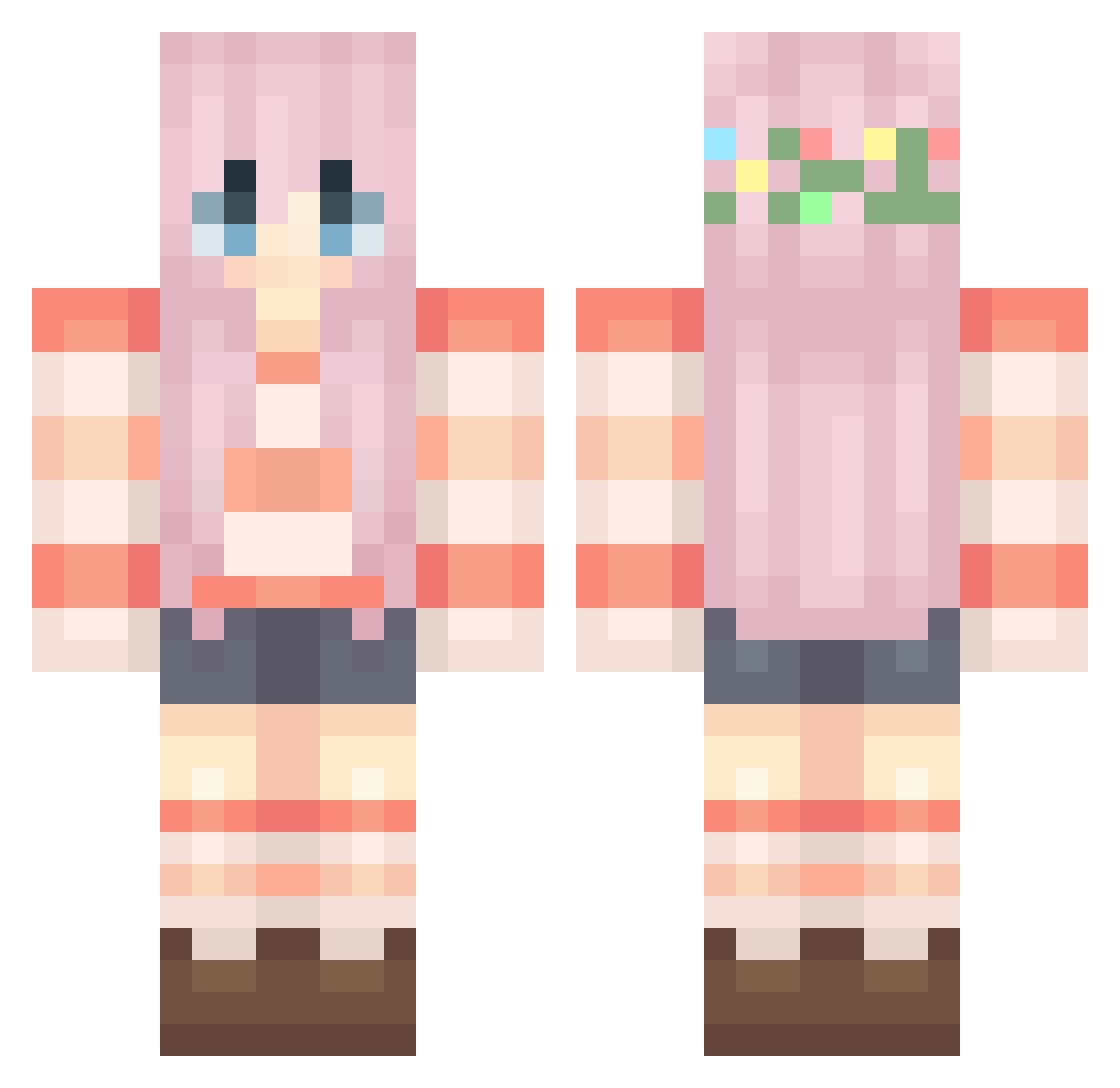 sunniedream Minecraft skin, front and back view