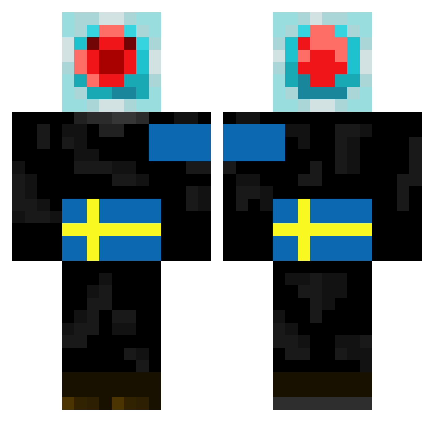 Glazer17 Minecraft skin, front and back view
