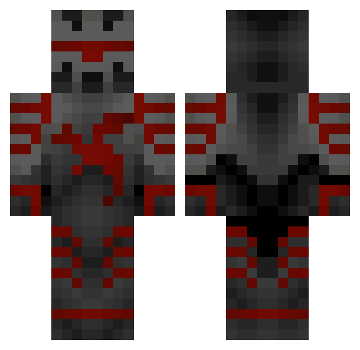 Wrathful_One Minecraft skin, front and back view