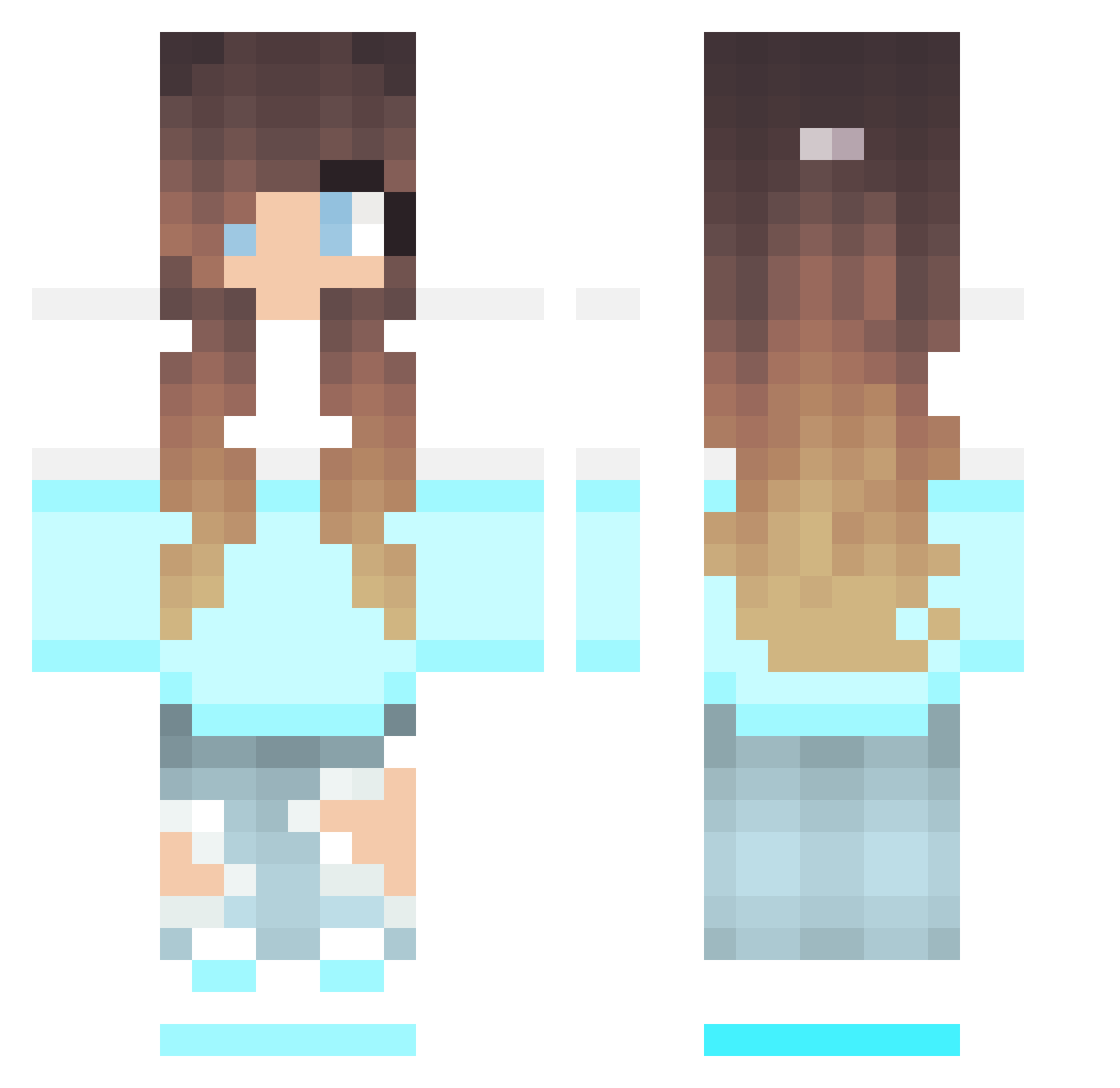 Velyxium Minecraft skin, front and back view