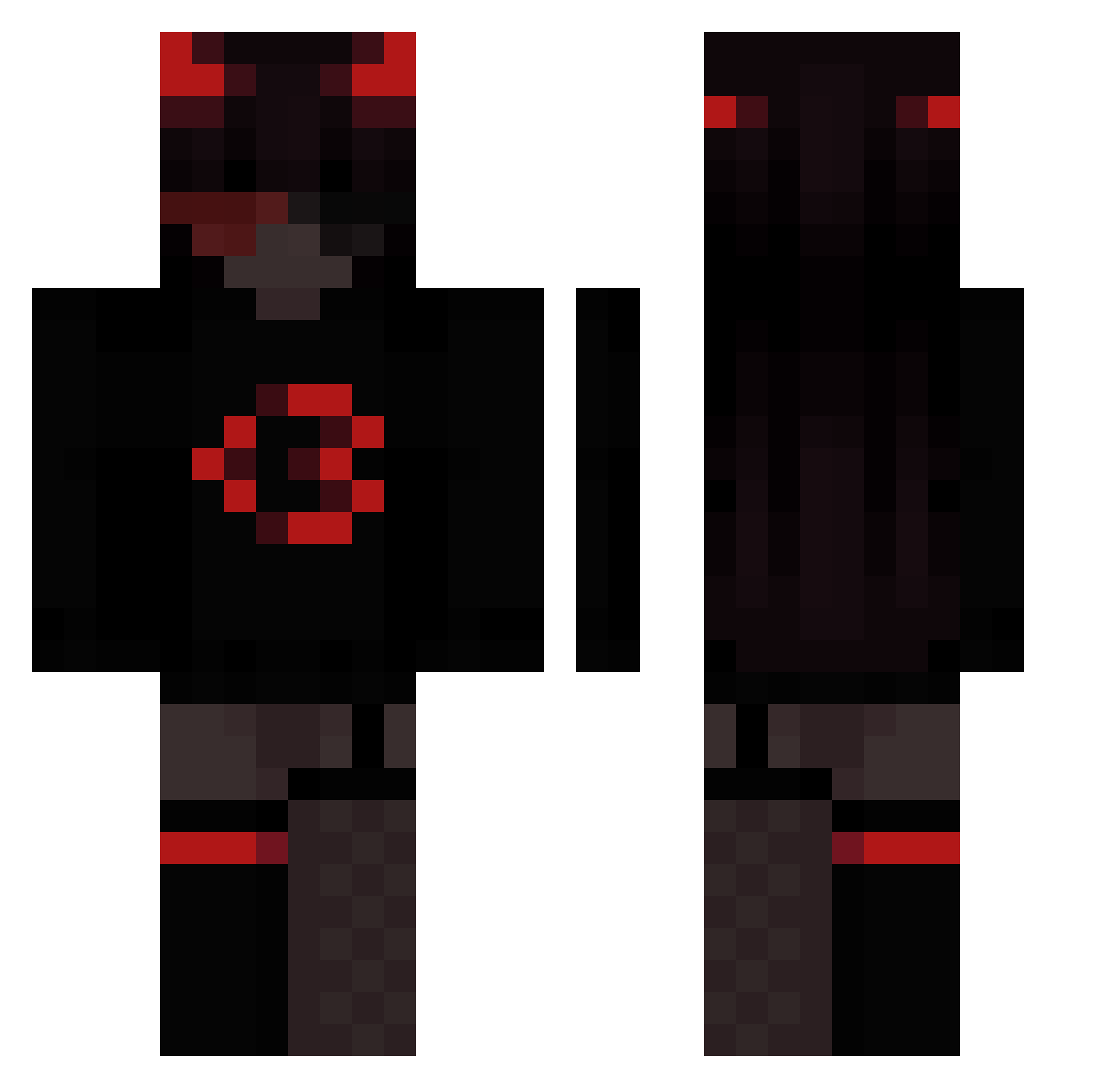 Bidget Minecraft skin, front and back view