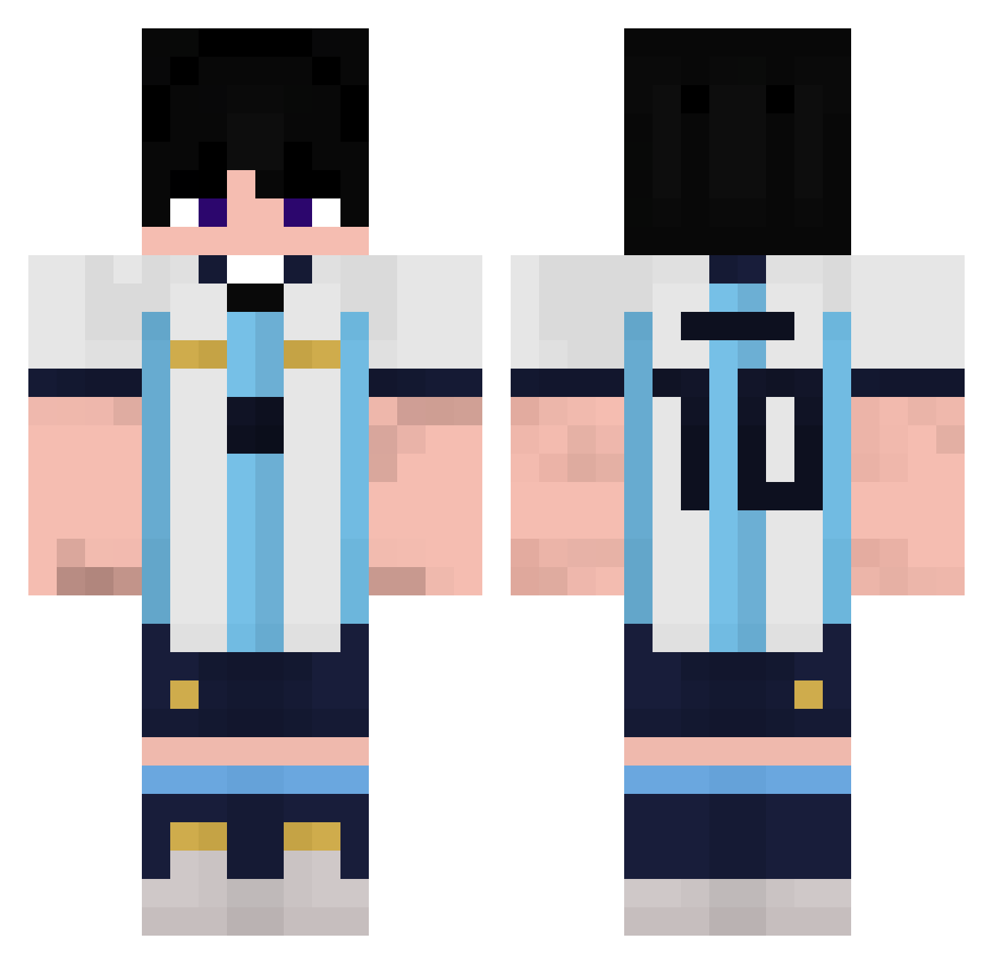 Arckch4ck Minecraft skin, front and back view