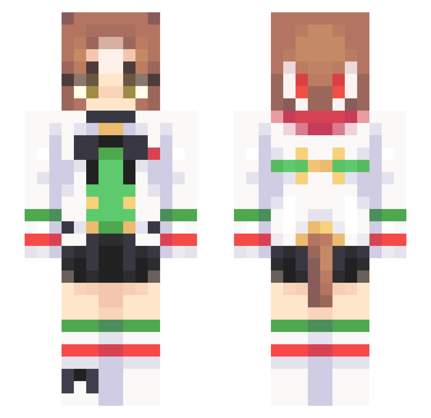 DegenerateWeeb23 Minecraft skin, front and back view