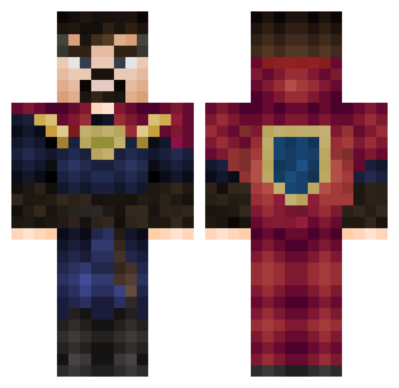 Goldenarmy16 Minecraft skin, front and back view
