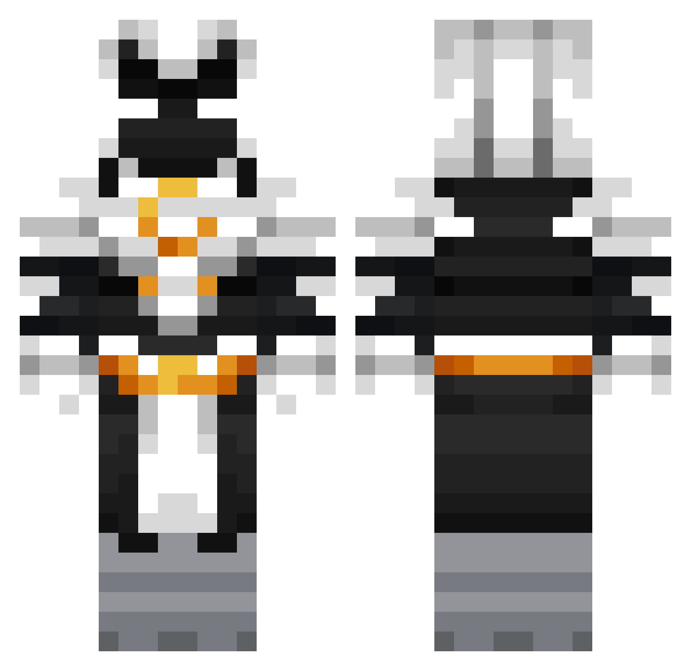 Samn3lla Minecraft skin, front and back view