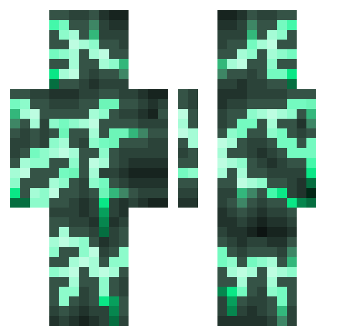 Venomazz Minecraft skin, front and back view