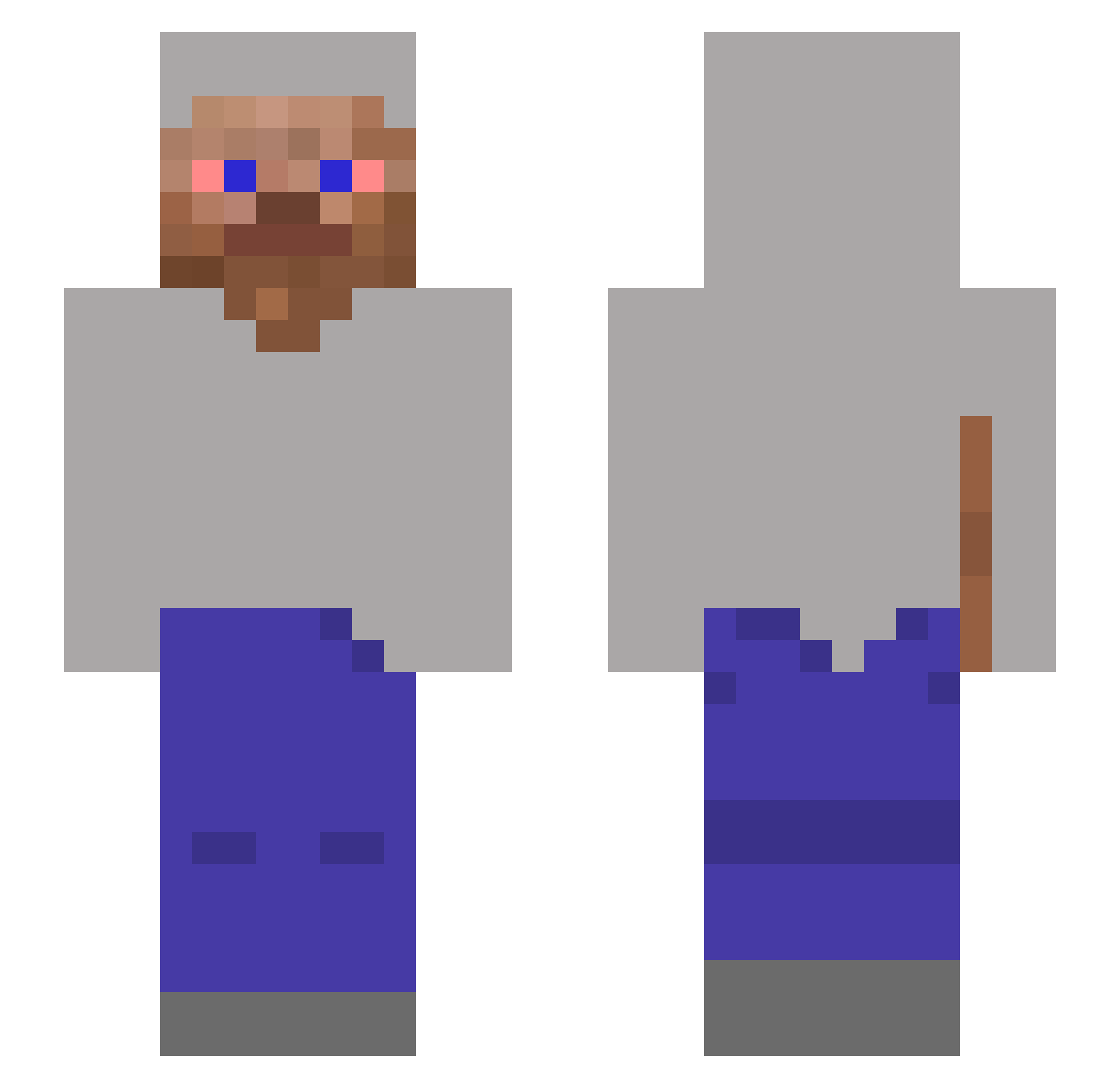 Silkb234 Minecraft skin, front and back view