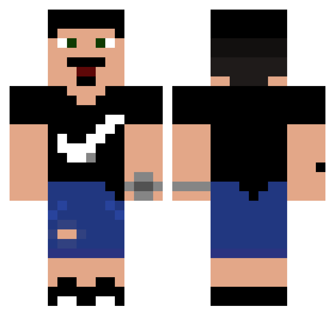 AMCS24 Minecraft skin, front and back view