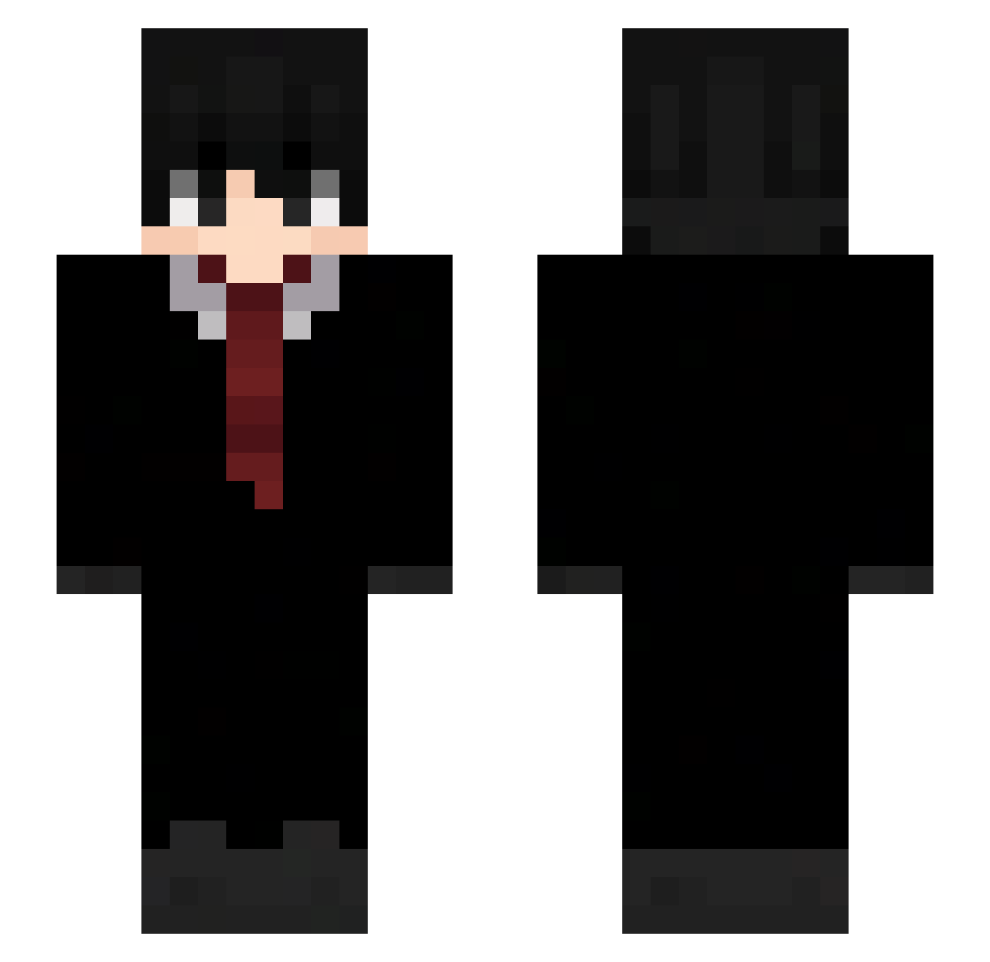 WhiteLine Minecraft skin, front and back view