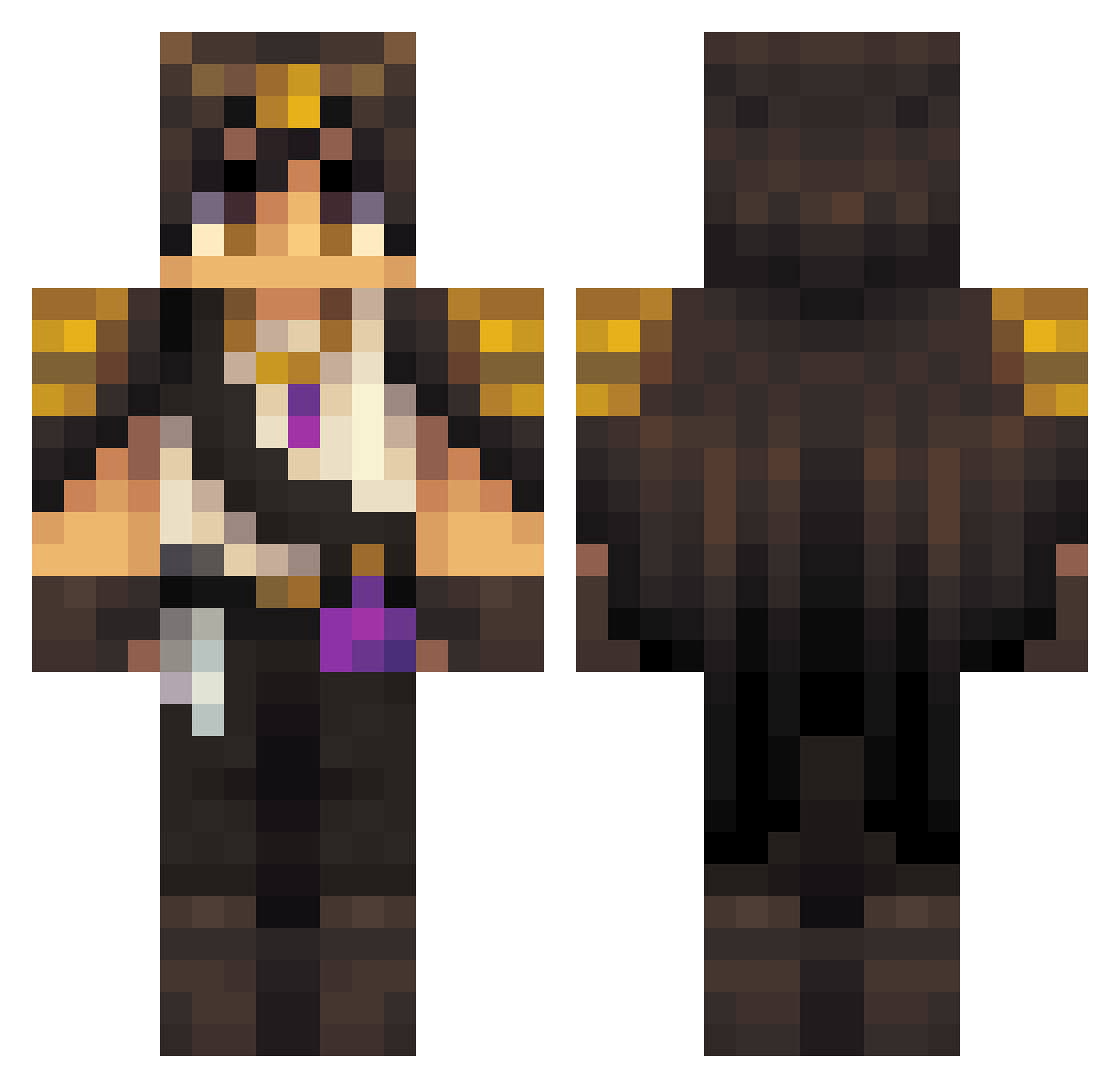 Rolphoe Minecraft skin, front and back view