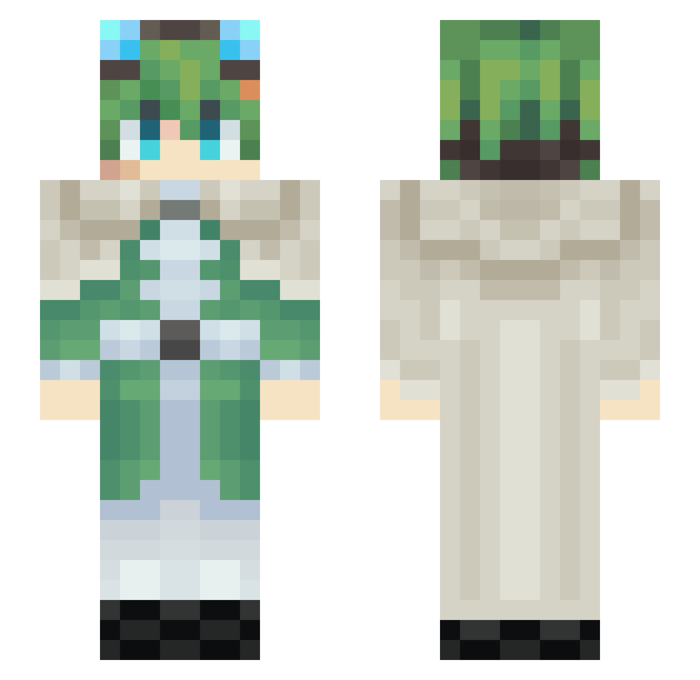 wuli521 Minecraft skin, front and back view
