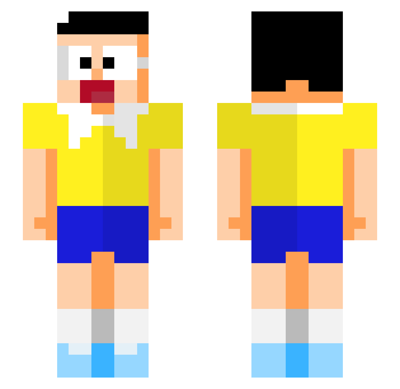 Arhanice Minecraft skin, front and back view