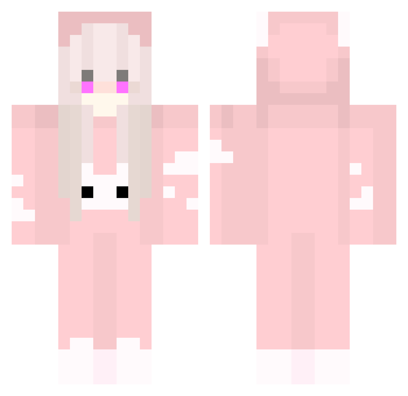 TheBlueFox Minecraft skin, front and back view